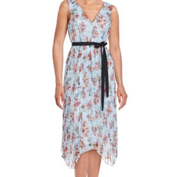 Likely floral V neck handkerchief hem sleeveless boho feminine midi dress - Picture 2 of 14